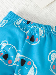 Baby Boy Pajama Set Cartoon Graphic Pullover Top Trousers Set