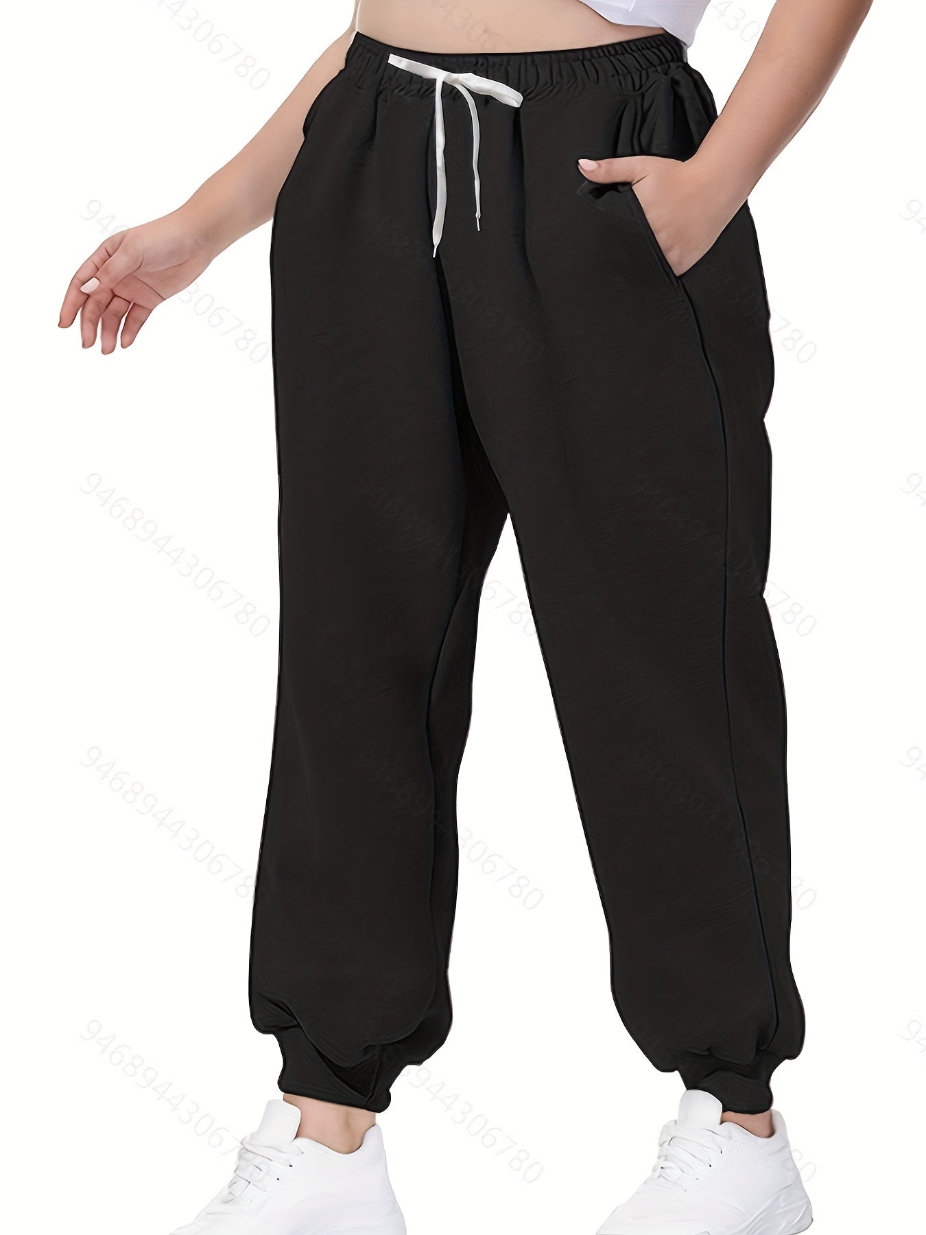Sports Pants Women's Elastic Waist Stretch Joggers