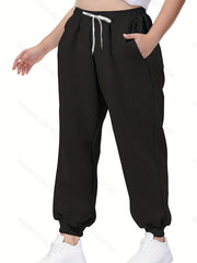 Sports Pants Women's Elastic Waist Stretch Joggers