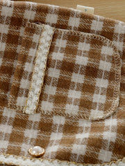 Toddler Girls Checkered Long Sleeve Jacket for Spring Fall Winter