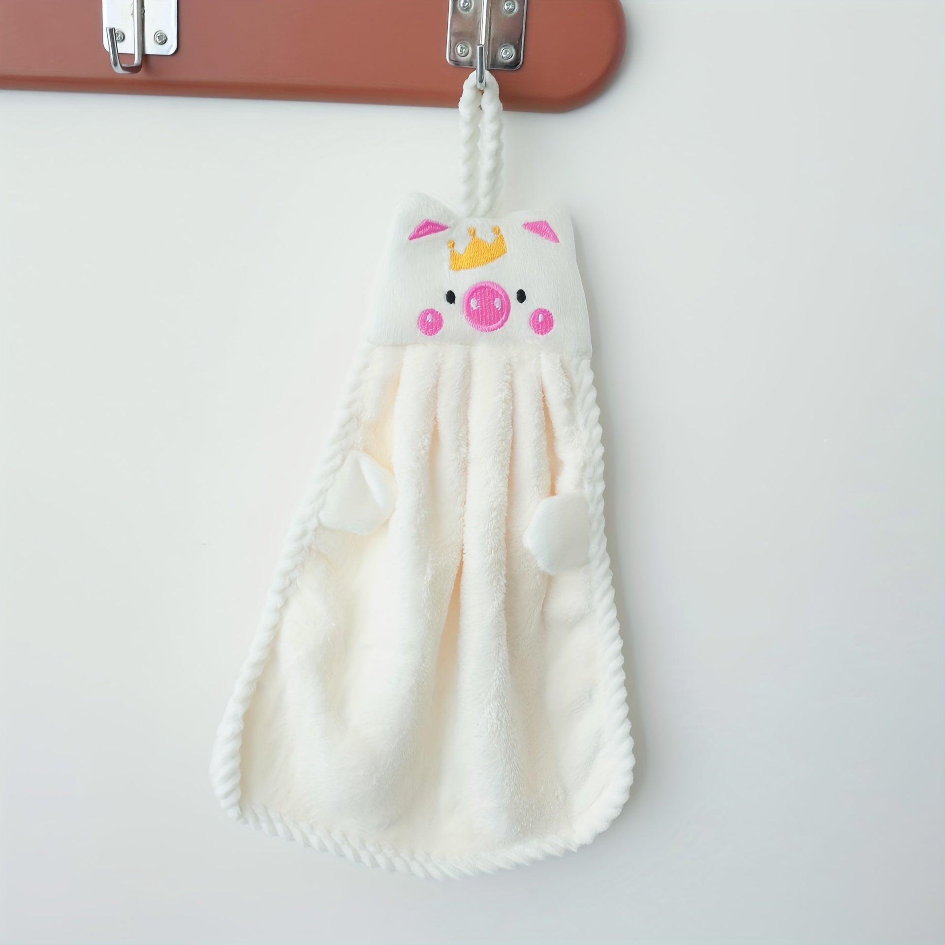 Cartoon Piggy Hanging Towel Soft Cotton Fingertip Towel