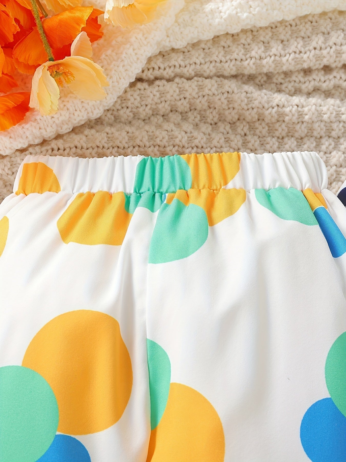 Baby Girls Polka Dot Trousers 2pcs Set Anti-mosquito Pants