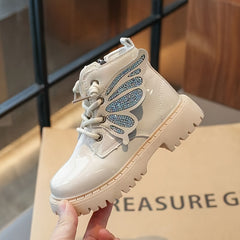 Girls Butterfly Boots Lightweight Non Slip Indoor Outdoor Travel All Seasons