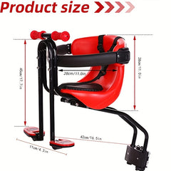 Kids Bike Front Seat w/ Guardrail & Safety Belt