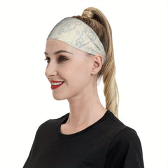 Vintage Nautical Map Headband, Compass Illustrations, Sports & Casual Wear