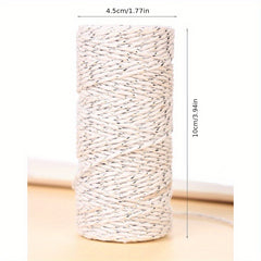 5mm Colorful Golden Silk Cotton Rope, 50m, DIY Webbing Accessories