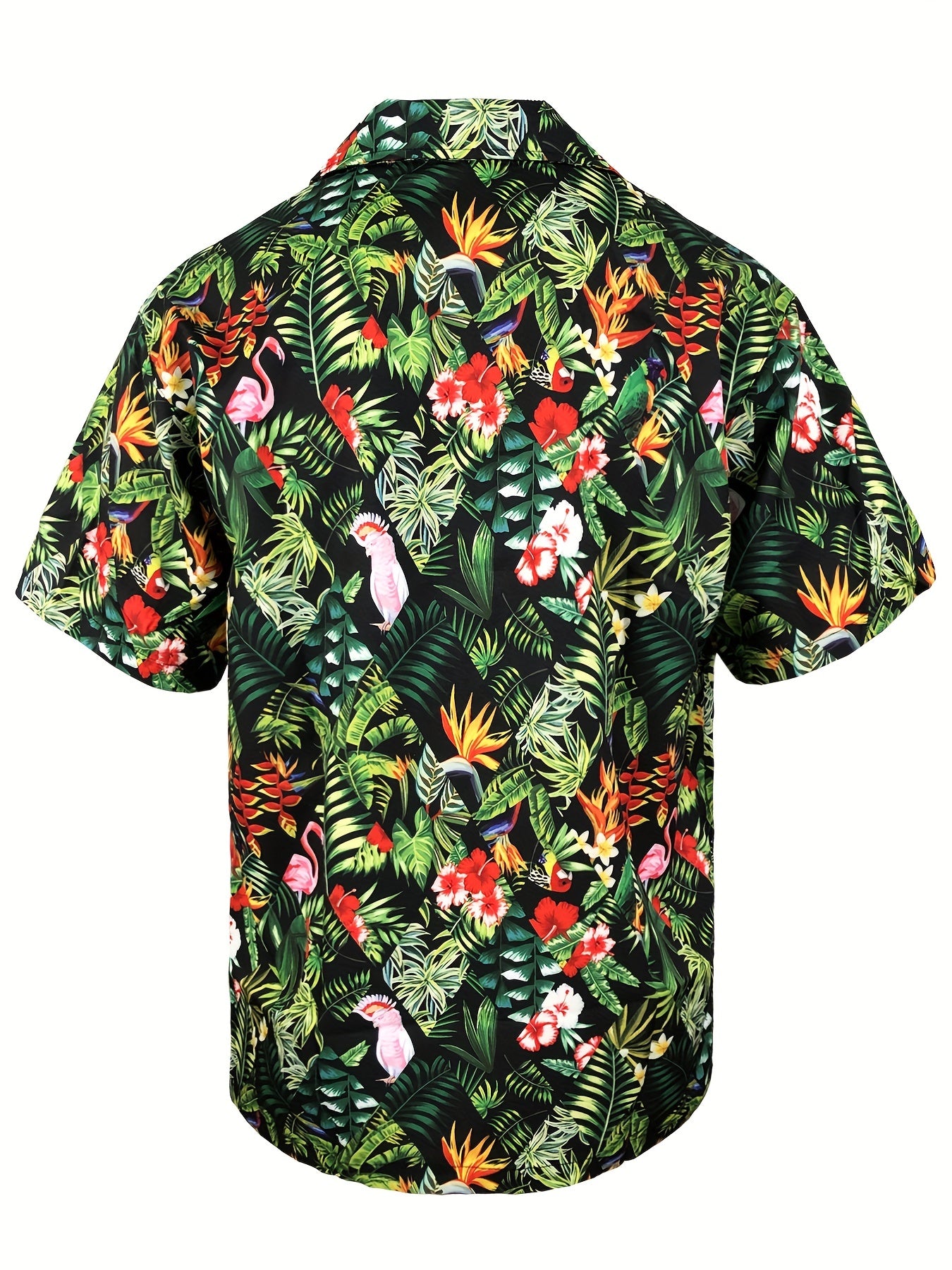 Colorful Parrot Hawaiian Shirt Men s Casual Allover Print Short Sleeve Shirt