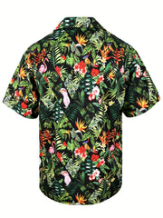 Colorful Parrot Hawaiian Shirt Men s Casual Allover Print Short Sleeve Shirt