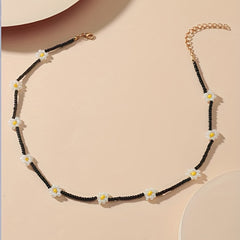 10 Small Flowers Beaded Necklace for Girls