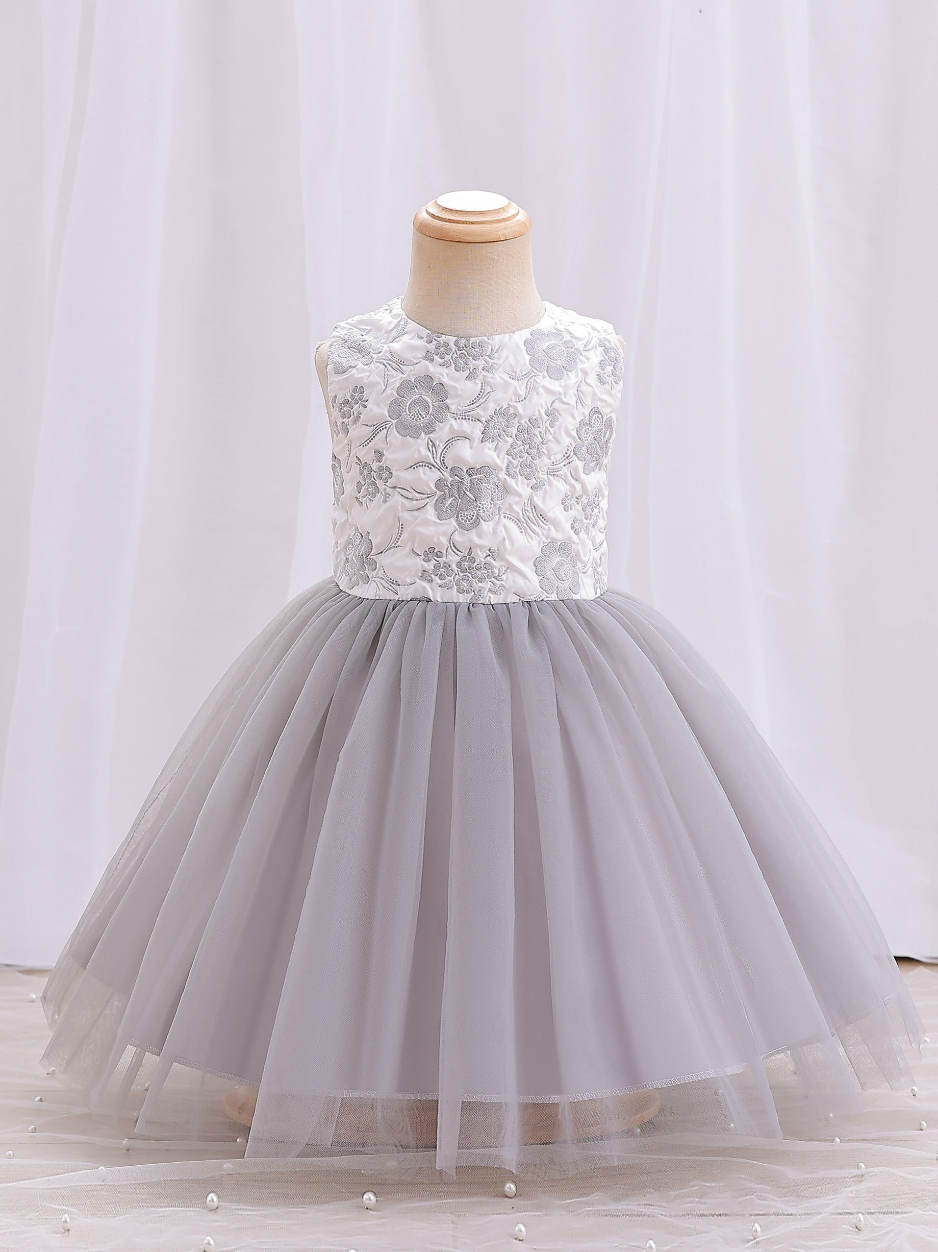 Girls Party Clothes Sleeveless Mesh Princess Dress