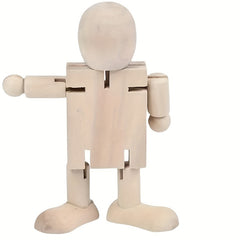 2pcs Wooden Embryo Robot DIY Colored Wooden Ornaments