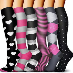Striped Print Compression Socks for Women and Men