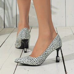 Leopard Print Stiletto Heels Point Toe Dress Heels
