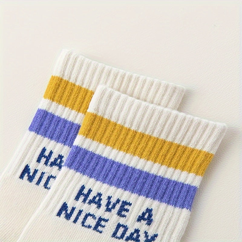 5pairs Hiking Socks Sports Sweat Absorbing Casual Socks Kids 8 12 Years