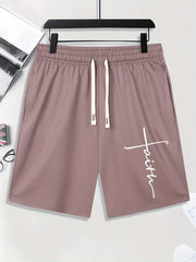 Men's Faith Print Drawstring Shorts