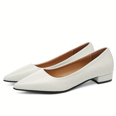 Women's Slip On Block Heel Shoes Point Toe Shallow Daily Shoes
