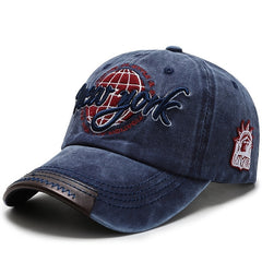 Men's Water Washed Baseball Cap Embroidered Duck Cap Outdoor Visor Hat