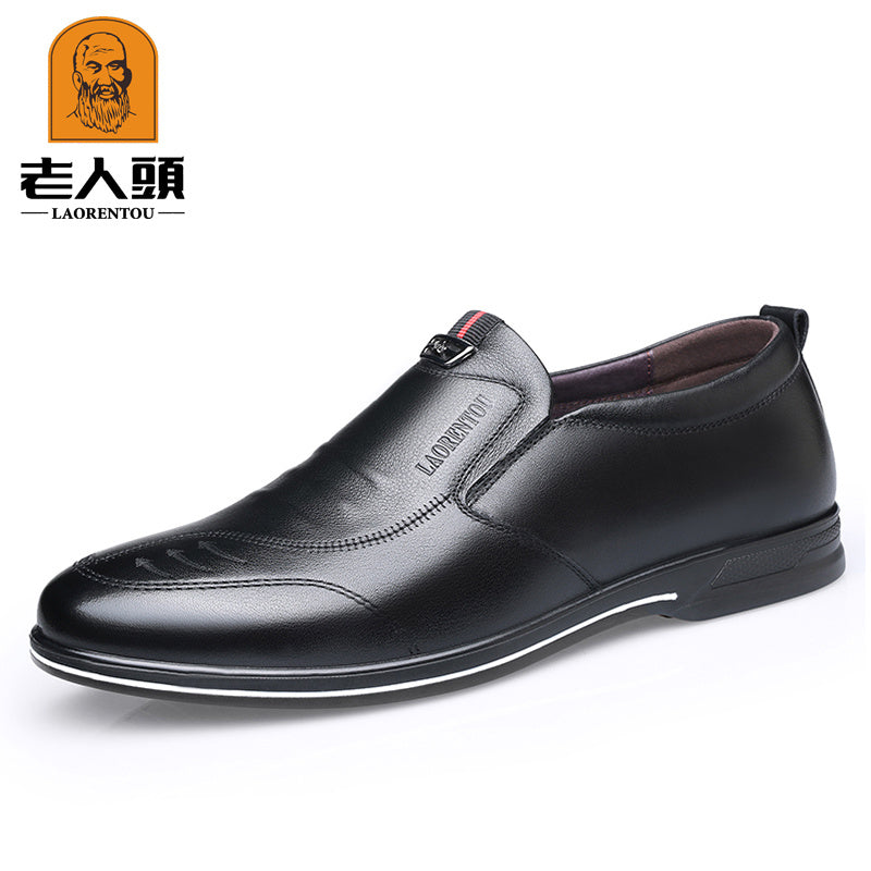 LAORENTOU Men's Leather Oxford Shoes Slip On Dress Shoes For Wedding Business
