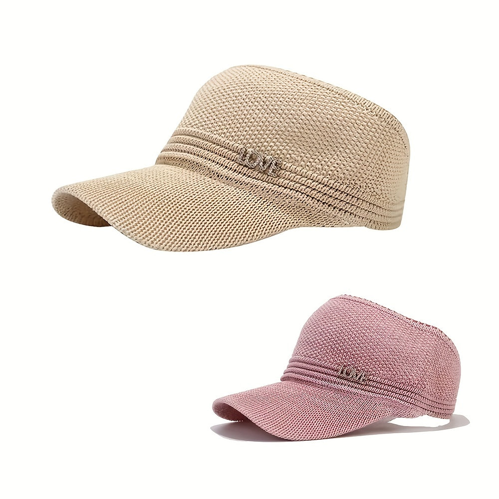 Knitted Visor Hat Solid Elastic Sunshade Baseball Cap Casual Sunscreen