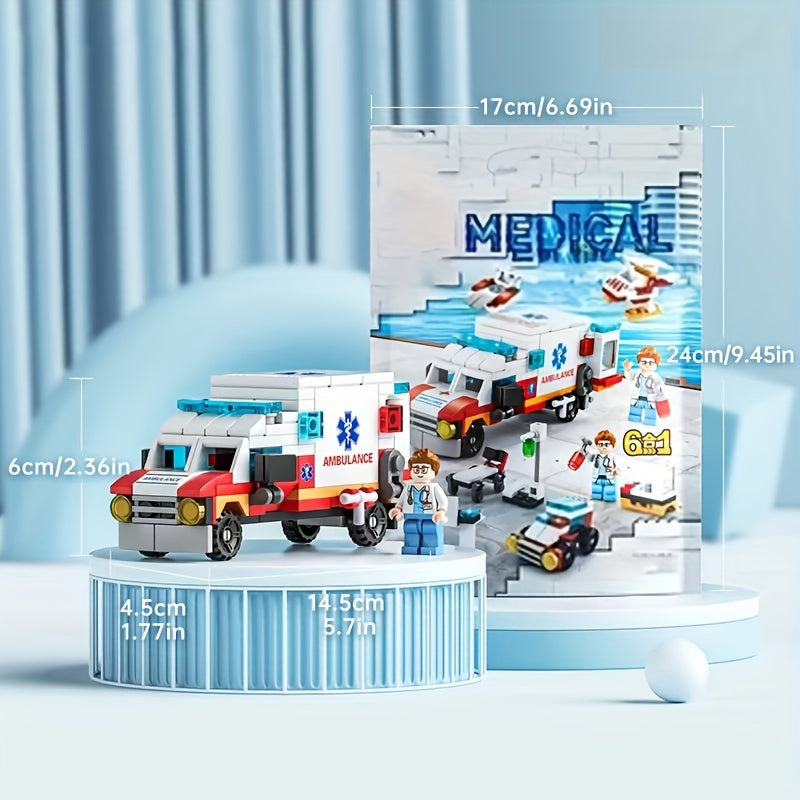City Fire Truck Combat Block Set Fire Brigade Car DIY Educational Toy