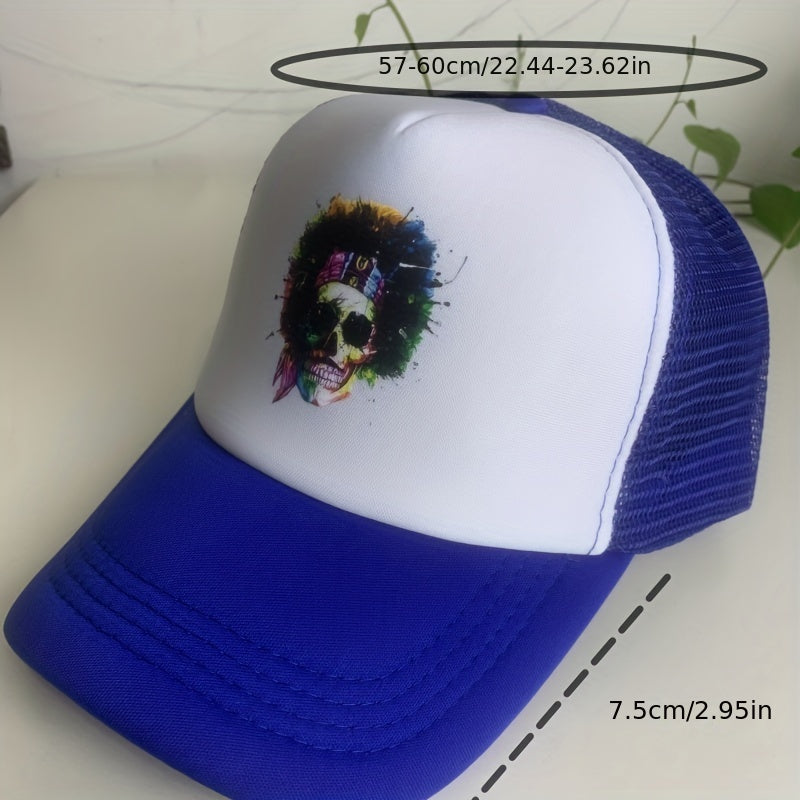 Skull Element Mesh Baseball Cap Sun Hat