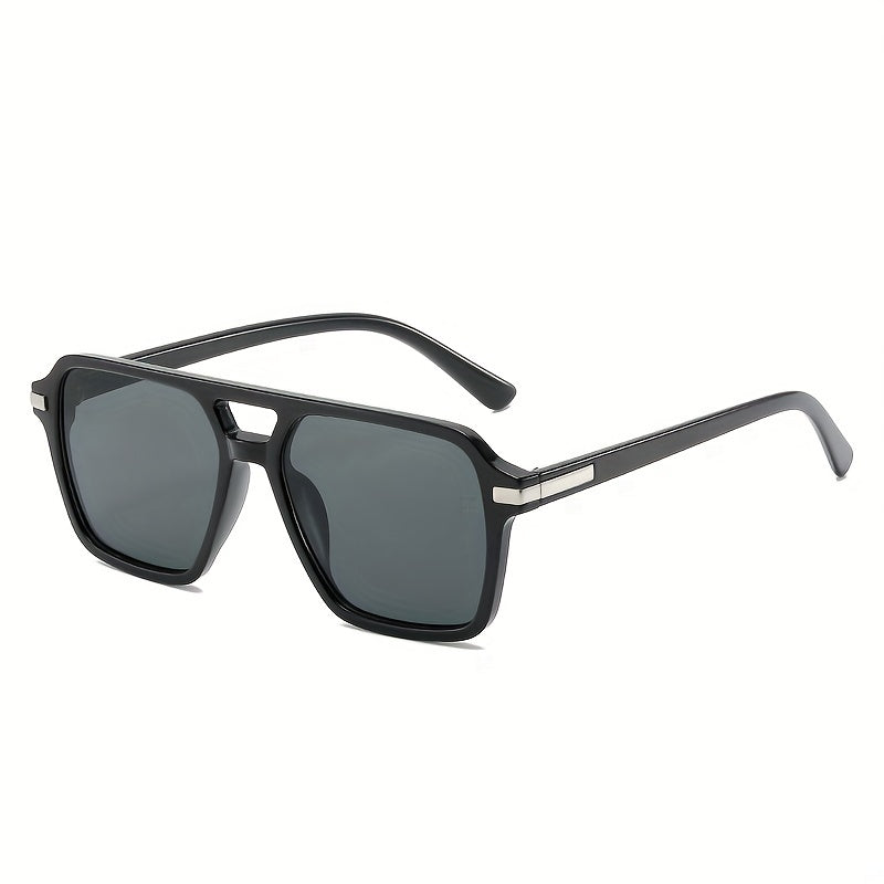 Men's Square Frame Double Beam Sunglasses
