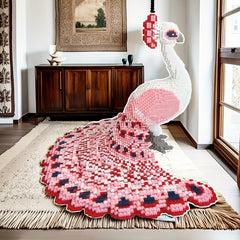 Pink Peacock 3D Puzzle Blocks Assembly Parts Creative Decorations