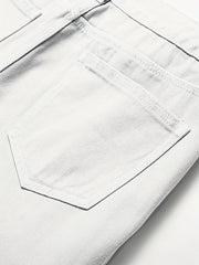 Men's Slim Fit Embroidery Jeans Street Style Denim Pants