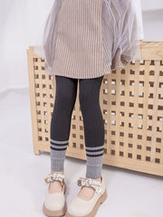 Girls Striped High Elasticity Leggings