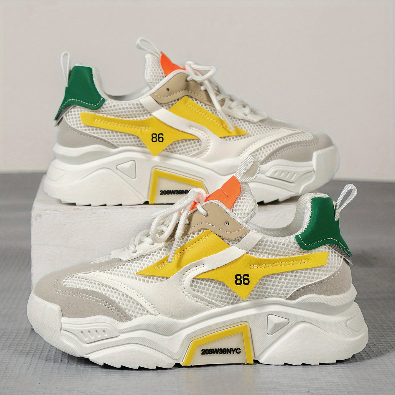 Women's Mesh Chunky Sneakers Lace Up Platform Shoes