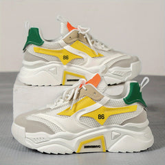 Women's Mesh Chunky Sneakers Lace Up Platform Shoes