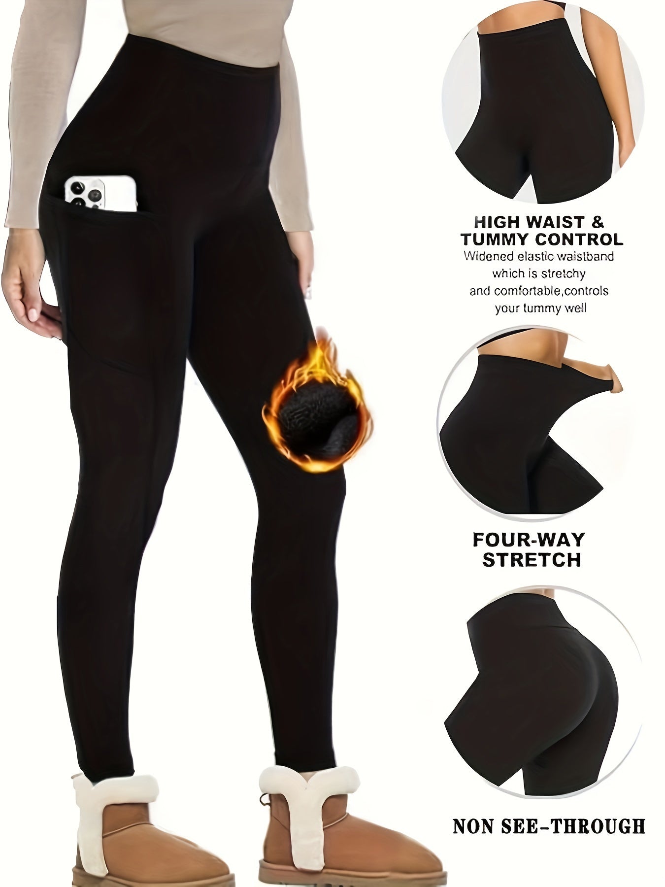 Winter Thermal High Waisted Sports Leggings Women's Activewear