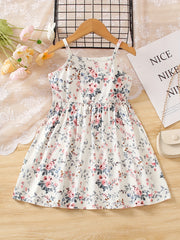 Toddler Girls Flowers Graphic Princess Dress for Party Beach Vacation