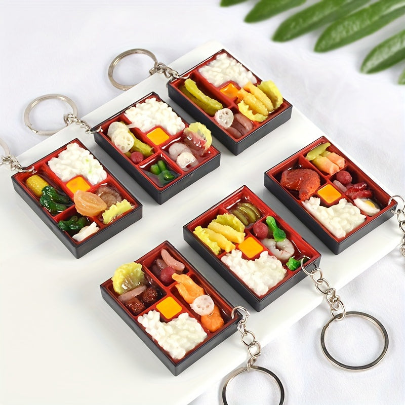 Food Lunch Box Model Pendant Key Chain Car Bag Charm Gift
