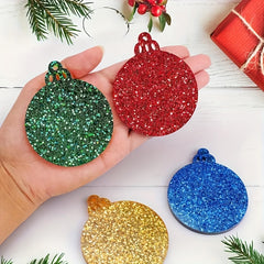 4pcs Christmas Resin Silicone Mold Ornaments Round Pendant Epoxy Resin Mold