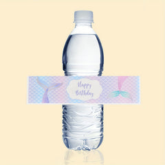 10pcs Mermaid Birthday Bottle Stickers