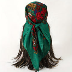 Boho Flower Print Bandana Vintage Scarf Classic Neckerchief