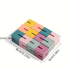 Wooden 3D Building Blocks Cube String, Versatile Toys for Halloween Christmas