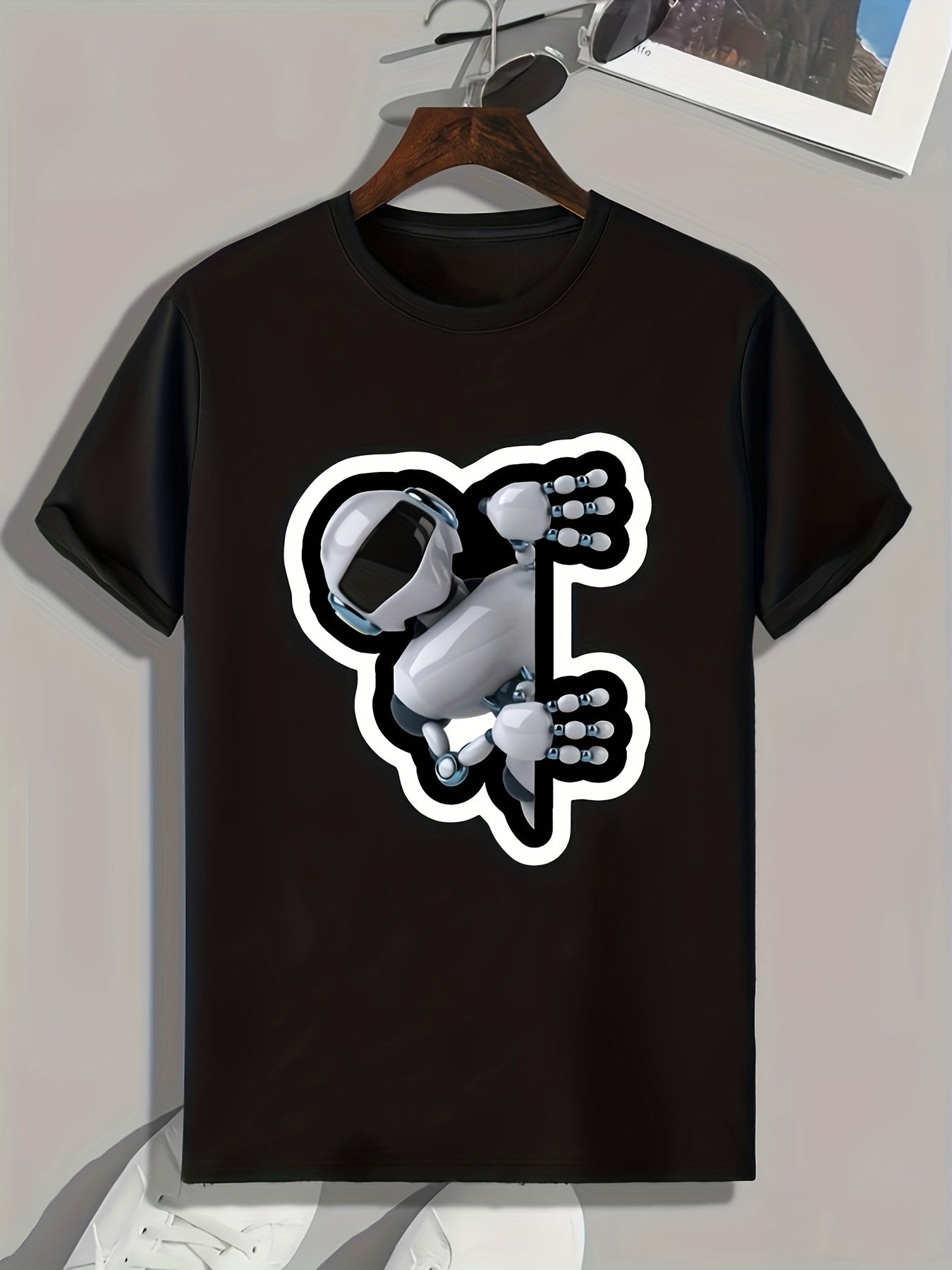 Robot Print Men's Graphic T shirt for Summer