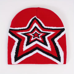 Star Jacquard Candy Beanie Hip Hop Knit Cap Unisex Warm Y2K Couple Hat