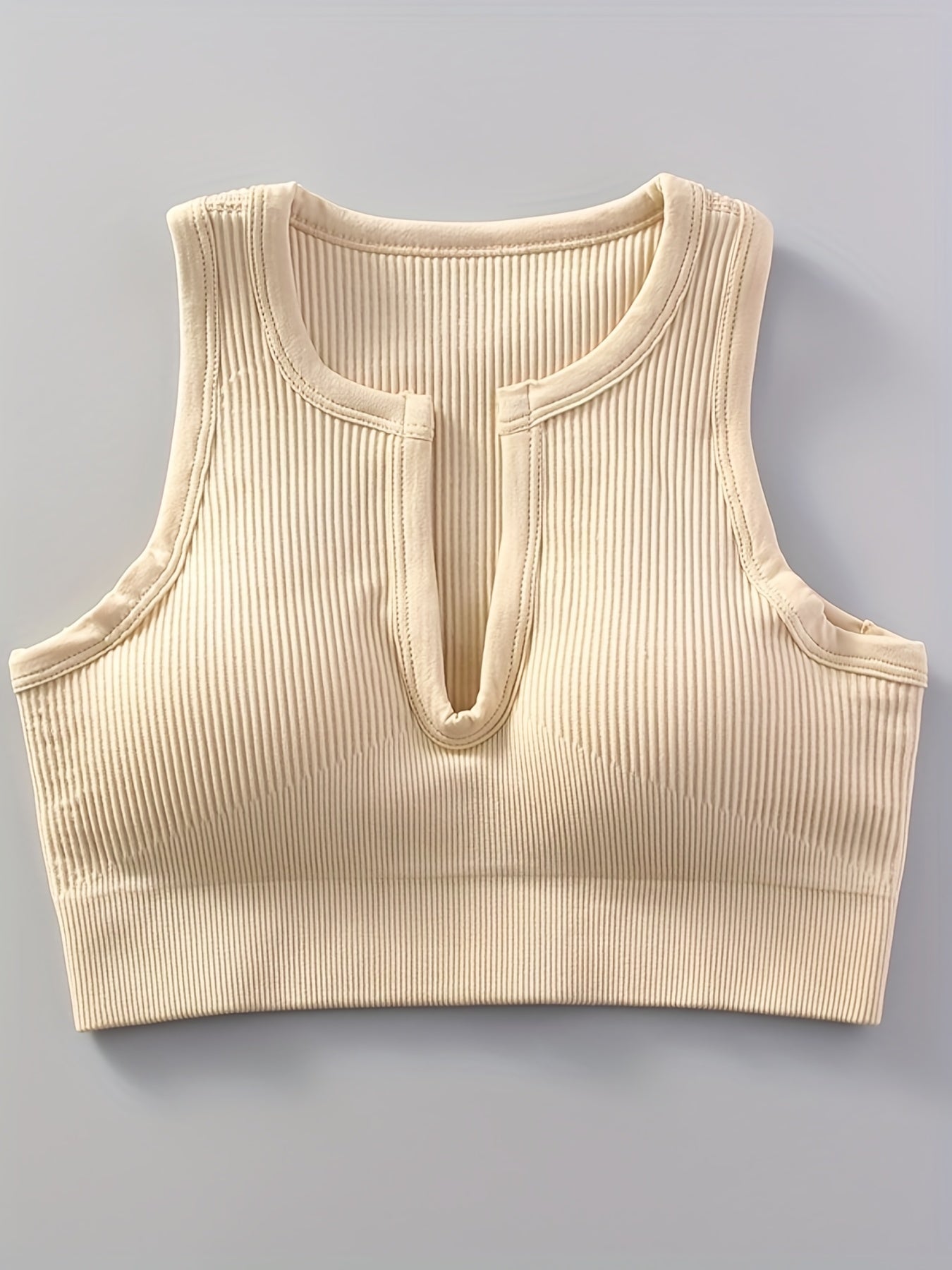 Seamless Shockproof Yoga Bra Ribbed Fitness Sports Bra