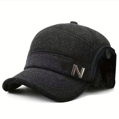 Winter Warm Cap With Earflap For Men Outdoor Velvet Thickened Hat