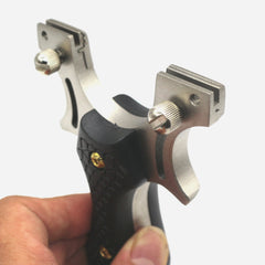 Stainless Steel Slingshot w/ Leather Pouch & Rubber Bands