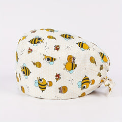Cartoon Pattern Nurse Cap Adjustable Elastic Scrub Hat