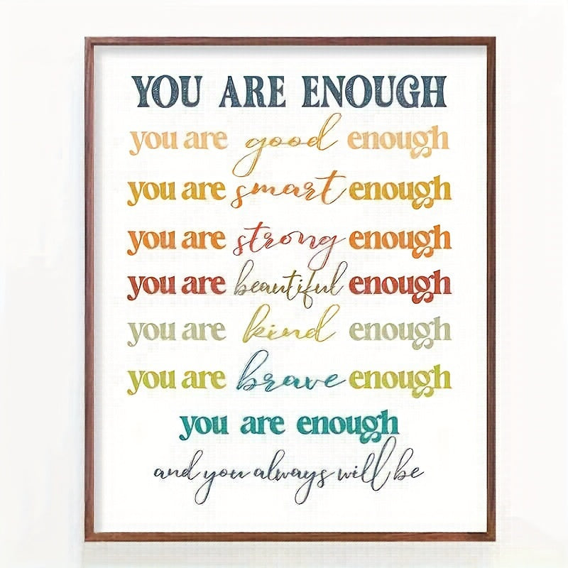 You Are Enough Retro Positive Prints Motivational Posters
