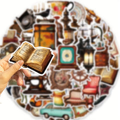 50pc Retro Cartoon Graffiti Stickers for Water Bottle Car Cup Computer
