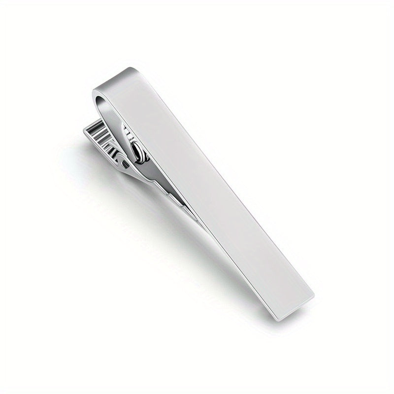 Minimalist Tie Clip Silver Metal Business Professional Security Tie Accessory