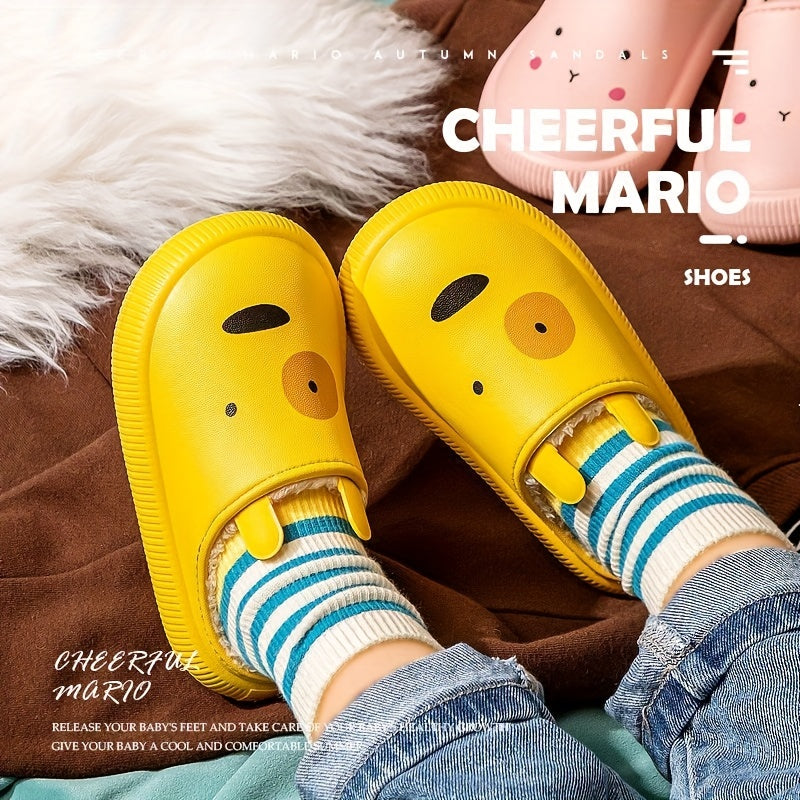 Kids Cartoon Furry House Shoes Soft Non Slip Walking Shoes for Winter