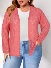 Lace Sleeve Open Front Cardigan