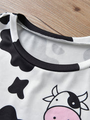 Cow Print Romper Short Sleeve Jumpsuit for Baby Boys and Girls